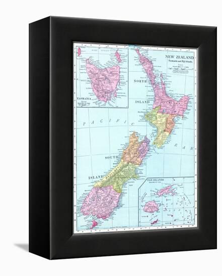 1913, New Zealand, Oceania, New Zealand, Tasmania and Fiji Islands-null-Framed Premier Image Canvas