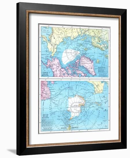 1913, North Pole, South Pole, North and South Polar Regions-null-Framed Giclee Print