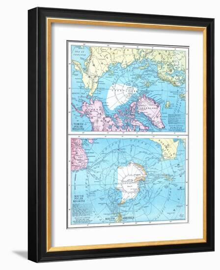 1913, North Pole, South Pole, North and South Polar Regions-null-Framed Giclee Print