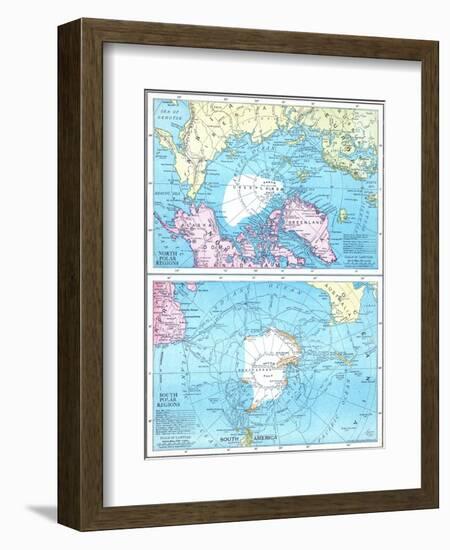 1913, North Pole, South Pole, North and South Polar Regions-null-Framed Giclee Print