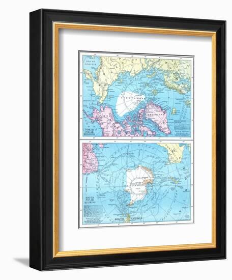 1913, North Pole, South Pole, North and South Polar Regions-null-Framed Giclee Print