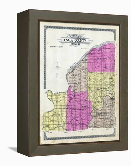 1913, Osage County Outline Map, Missouri, United States-null-Framed Premier Image Canvas