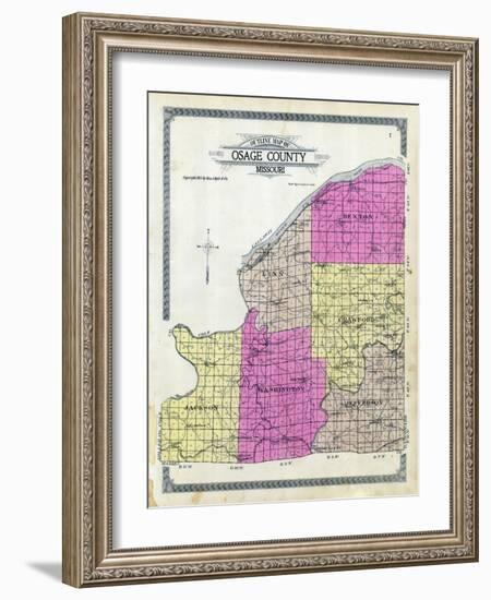 1913, Osage County Outline Map, Missouri, United States-null-Framed Giclee Print