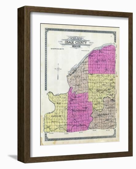 1913, Osage County Outline Map, Missouri, United States-null-Framed Giclee Print