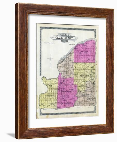 1913, Osage County Outline Map, Missouri, United States-null-Framed Giclee Print