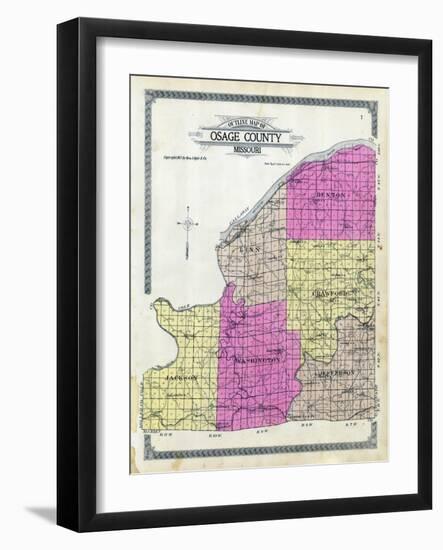 1913, Osage County Outline Map, Missouri, United States-null-Framed Giclee Print