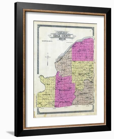 1913, Osage County Outline Map, Missouri, United States-null-Framed Giclee Print