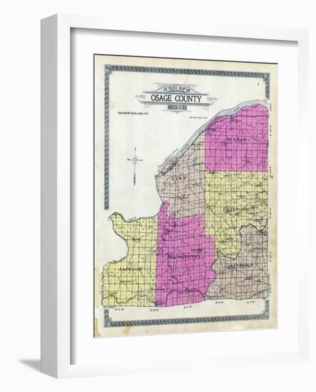 1913, Osage County Outline Map, Missouri, United States-null-Framed Giclee Print