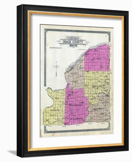 1913, Osage County Outline Map, Missouri, United States-null-Framed Giclee Print