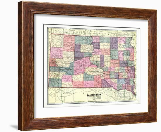 1913, South Dakota State Map, South Dakota, United States-null-Framed Giclee Print