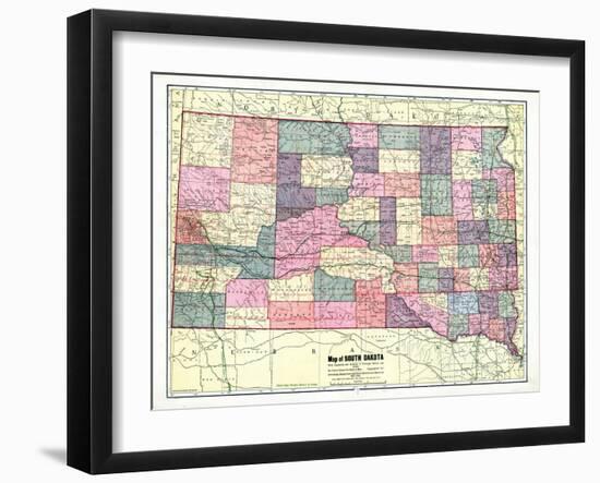 1913, South Dakota State Map, South Dakota, United States-null-Framed Giclee Print