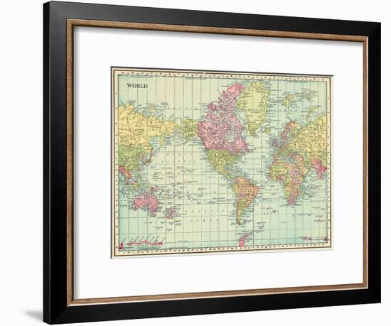 1913, World, World Map-null-Framed Giclee Print