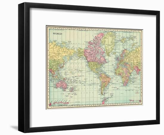 1913, World, World Map-null-Framed Giclee Print