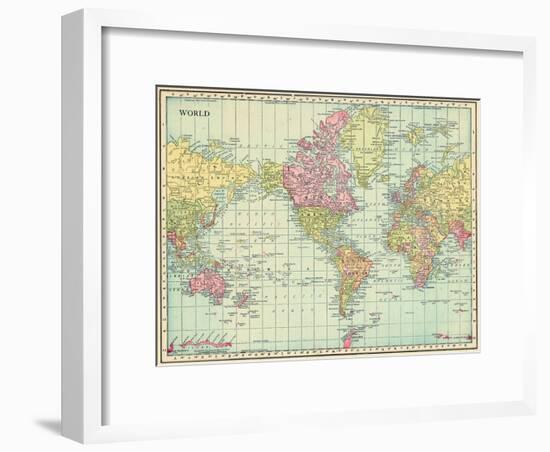 1913, World, World Map-null-Framed Giclee Print