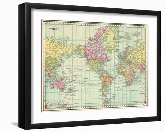 1913, World, World Map-null-Framed Giclee Print