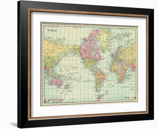 1913, World, World Map-null-Framed Giclee Print