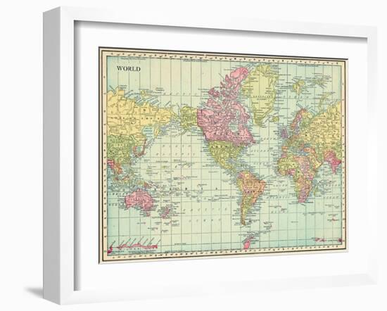 1913, World, World Map-null-Framed Giclee Print