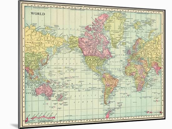 1913, World, World Map-null-Mounted Giclee Print