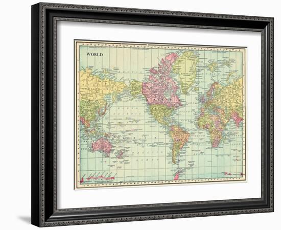 1913, World, World Map-null-Framed Giclee Print