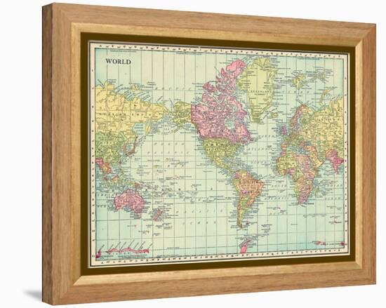 1913, World, World Map-null-Framed Premier Image Canvas