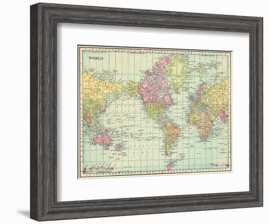 1913, World, World Map-null-Framed Giclee Print