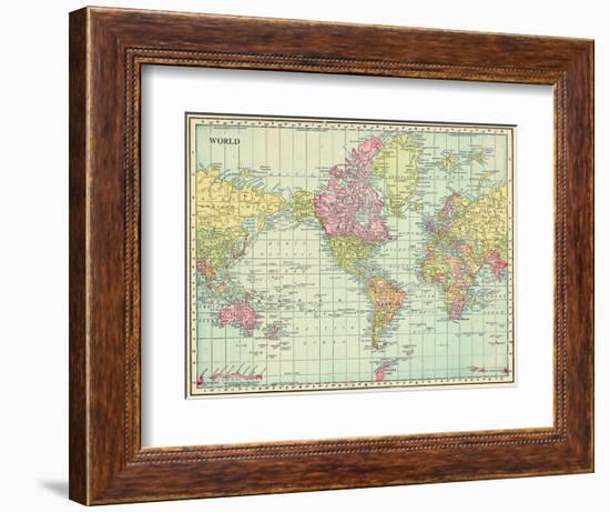 1913, World, World Map-null-Framed Giclee Print