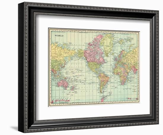 1913, World, World Map-null-Framed Giclee Print