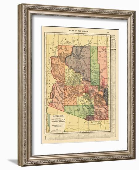 1914, Arizona State Map 1914, Arizona, United States-null-Framed Giclee Print