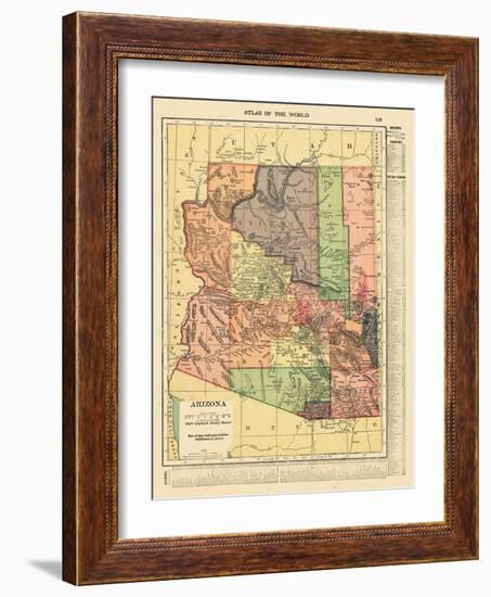 1914, Arizona State Map 1914, Arizona, United States-null-Framed Giclee Print