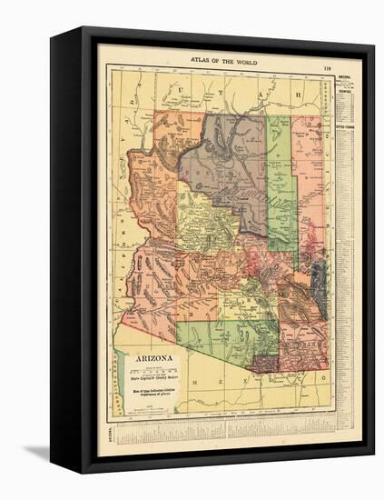 1914, Arizona State Map 1914, Arizona, United States-null-Framed Premier Image Canvas