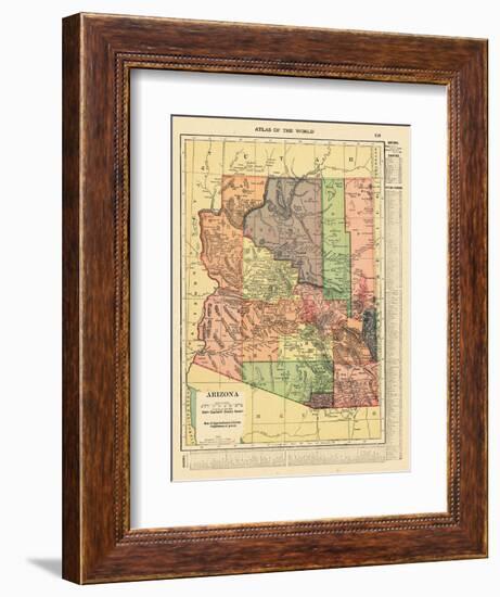 1914, Arizona State Map 1914, Arizona, United States-null-Framed Giclee Print