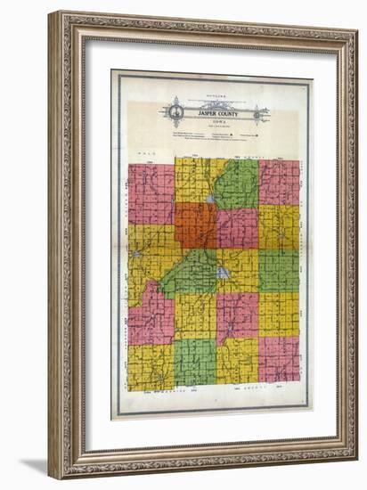 1914, Jasper County Outline Map, Iowa, United States-null-Framed Giclee Print