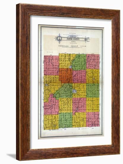 1914, Jasper County Outline Map, Iowa, United States-null-Framed Giclee Print