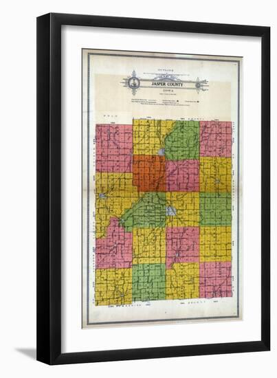 1914, Jasper County Outline Map, Iowa, United States-null-Framed Giclee Print