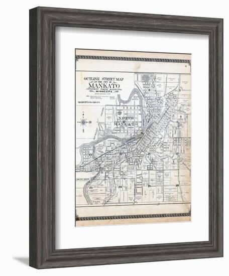 1914, Mankato City Street Index Map, Minnesota, United States-null-Framed Giclee Print