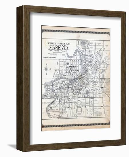 1914, Mankato City Street Index Map, Minnesota, United States-null-Framed Giclee Print