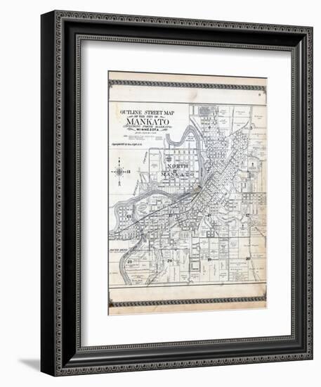 1914, Mankato City Street Index Map, Minnesota, United States-null-Framed Giclee Print