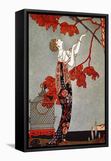 1914 Oriental Red, George Barbier-Vintage Apple Collection-Framed Premier Image Canvas