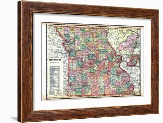 1914, State Map, Missouri, United States-null-Framed Giclee Print