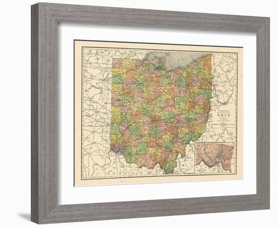 1914, State Map, Ohio, United States-null-Framed Giclee Print