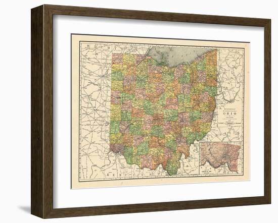 1914, State Map, Ohio, United States-null-Framed Giclee Print