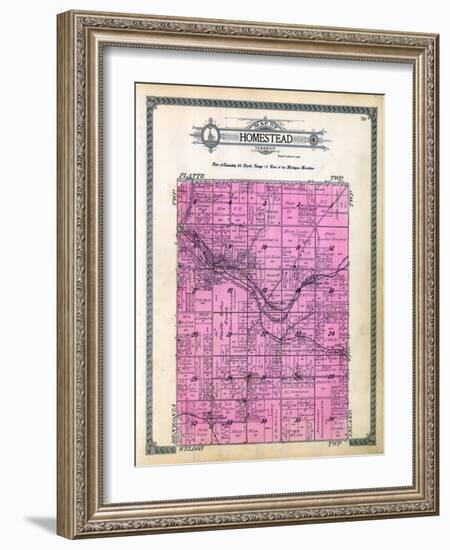 1915, Homestead Township, Carter, Honor, Hay Bridge Station, Cruise Station, Platte River, Michigan-null-Framed Giclee Print