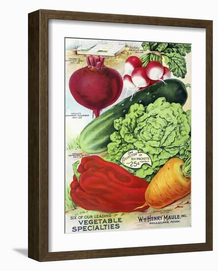 1915 Maule Seed Veggies-Vintage Apple Collection-Framed Giclee Print