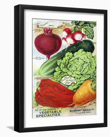 1915 Maule Seed Veggies-Vintage Apple Collection-Framed Giclee Print