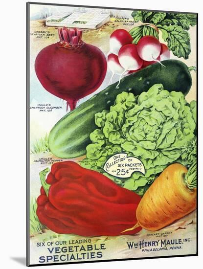 1915 Maule Seed Veggies-Vintage Apple Collection-Mounted Giclee Print