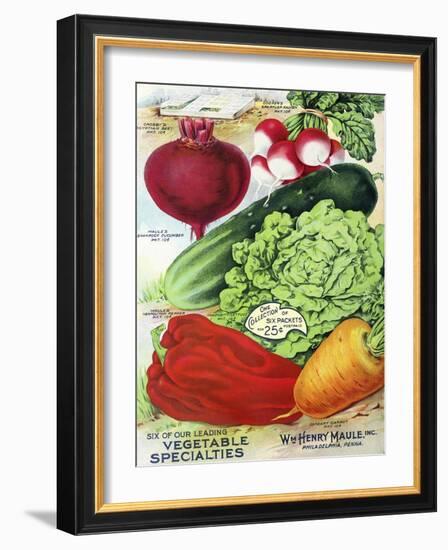 1915 Maule Seed Veggies-Vintage Apple Collection-Framed Giclee Print