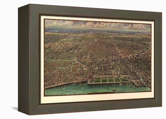 1916 Chicago Map-N^ Harbick-Framed Stretched Canvas