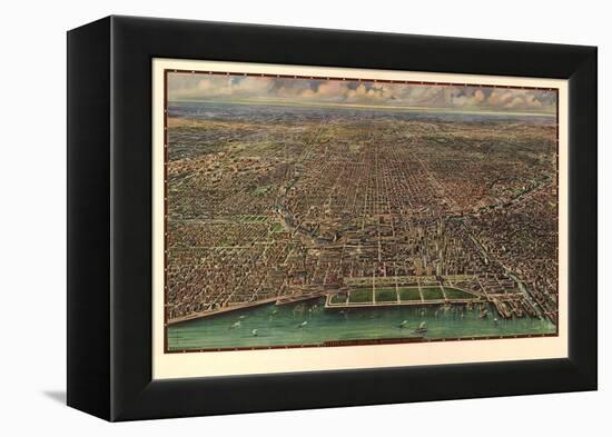 1916 Chicago Map-N^ Harbick-Framed Stretched Canvas