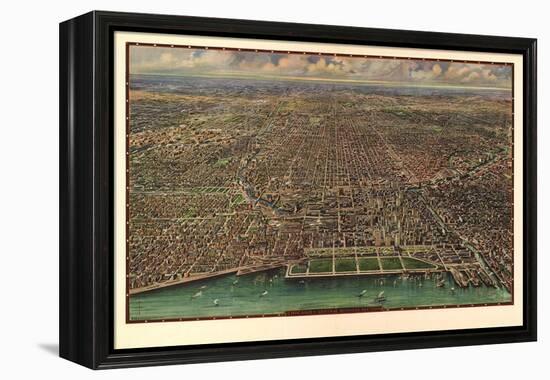 1916 Chicago Map-N^ Harbick-Framed Stretched Canvas