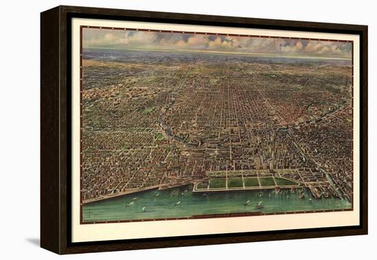 1916 Chicago Map-N^ Harbick-Framed Stretched Canvas